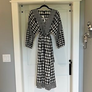 NWT Gingham Midi Dress